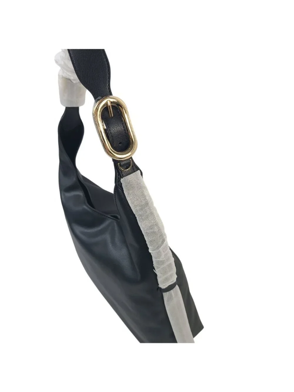 NEW Charles & Keith Aislin Hobo Handbag & Pouch Black Recycled Leather